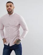 Farah Hemsley Slim Fit Stripe Shirt In Red - Red