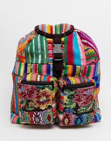 Hiptipico Small Backpack With Embroidery - Multi