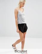 Nozozzo Lace Trim Shorts - Black