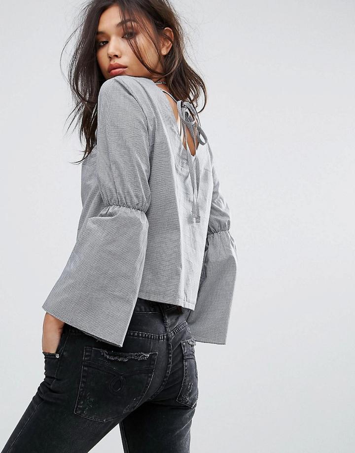 Uncivilised Open Back Poplin Blouse - Black