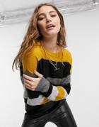 Jdy Long Sleeve Knitted Sweater In Harvest Gold