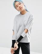 Asos White Sweater With Cut Out Detail - Gray
