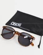 Asos Design Square Sunglasses In Tortoiseshell With Smoke Lens-brown
