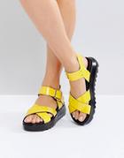 Asos Find Me Chunky Flat Sandals - Yellow