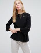 Gestuz Elasticated Waist Dobby Blouse - Black