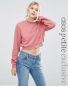 Asos Petite High Neck Crop Sweat Co-ord - Pink