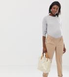 Asos Design Maternity Chino Pants With Under Bump Waistband - Beige