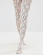 Jonathon Aston Rose Print Tights - Cream