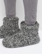New Look Slipper Boots In Dark Gray - Gray