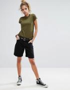 Noisy May Long Line Boyfriend Short - Black
