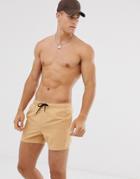 Asos Design Two-piece Swim Short In Beige Short Length-blue