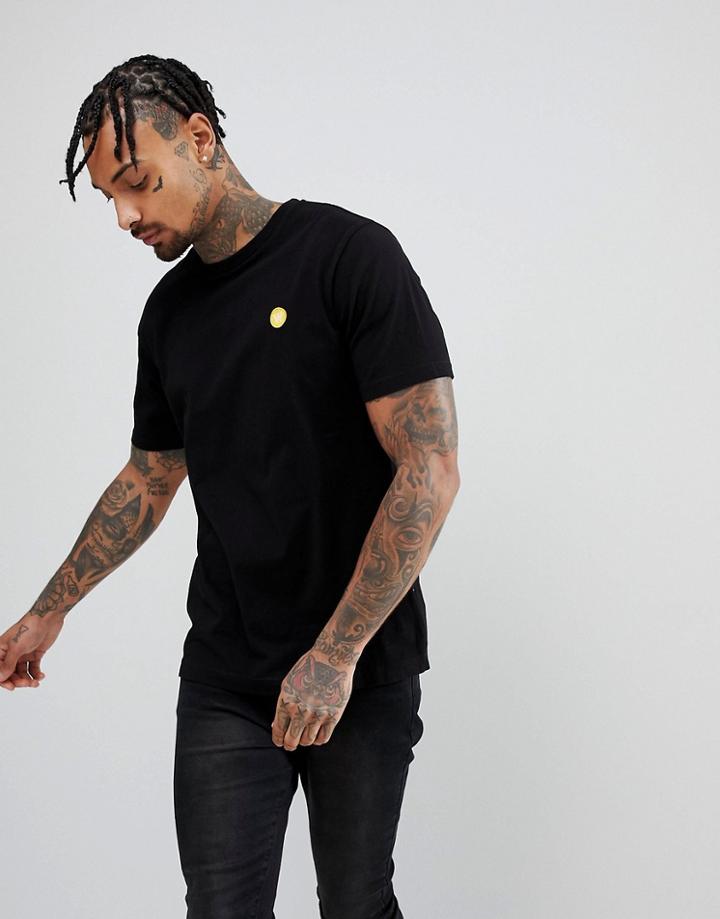 Wood Wood T-shirt With Aa Logo In Black - Black