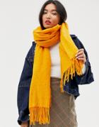 Asos Design Long Neppy Woven Scarf With Tassels-multi