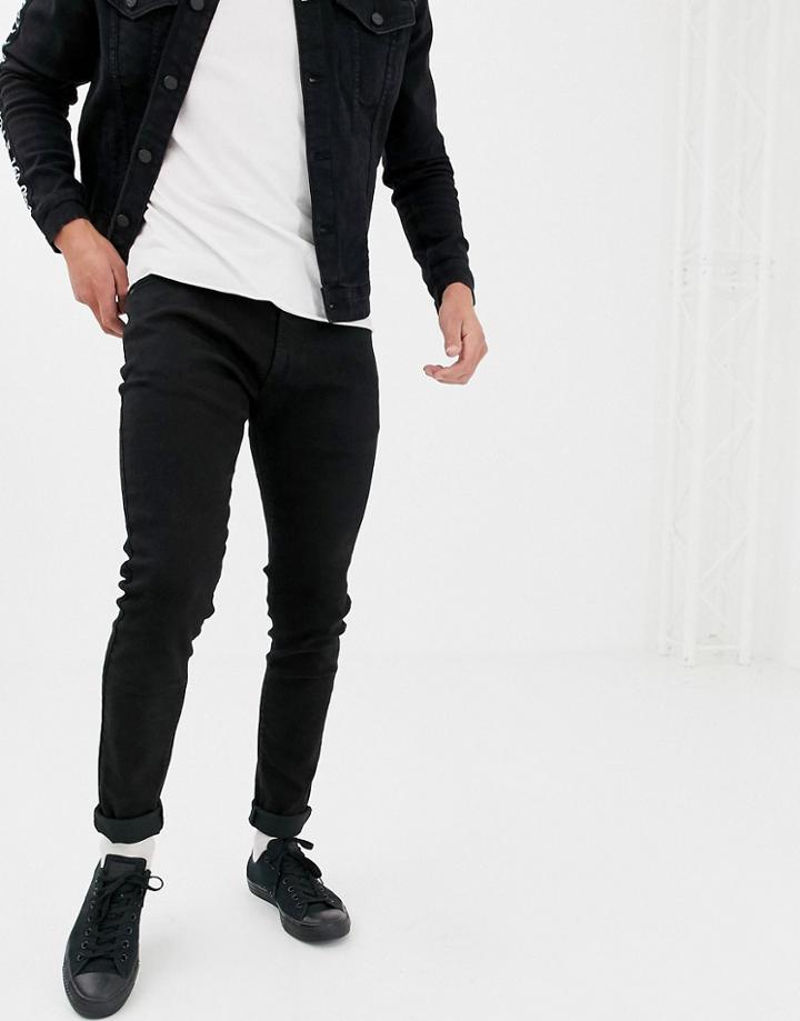 D-struct Skinny Fit Denim Jeans In Black - Black