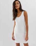 Weekday Bubble Bodycon Jersey Dress In White - White