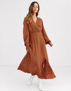 Gestuz Spotia Eco Viscosespot Print Midi Dress-orange