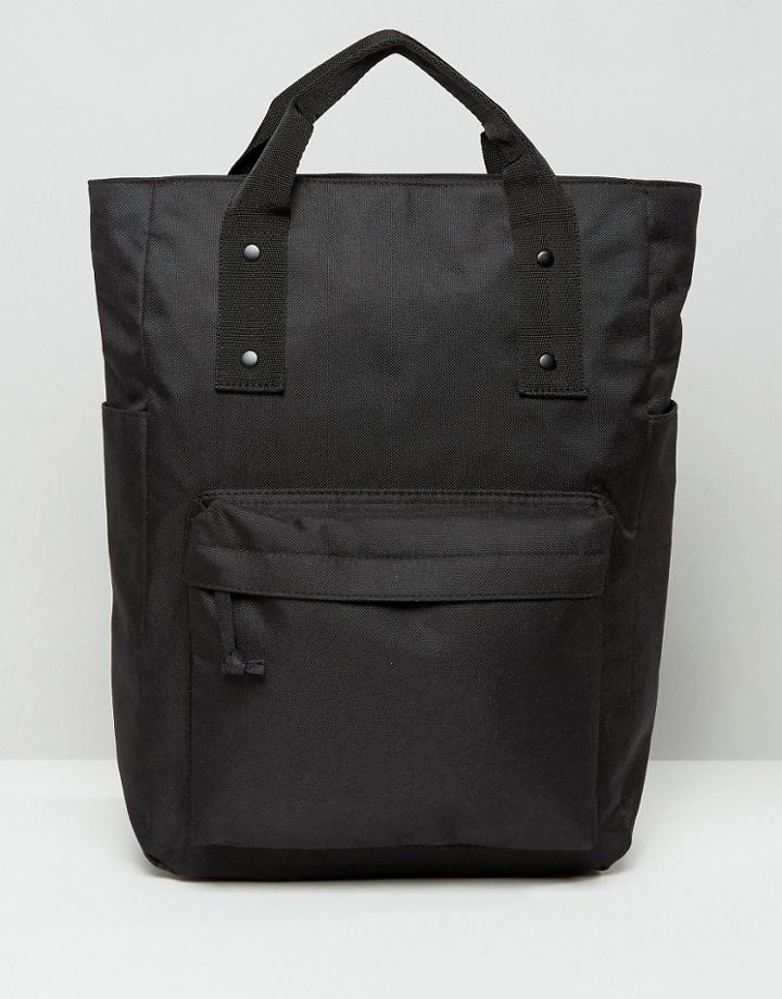 Asos Backpack Hybrid In Black - Black