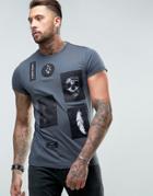 Religion T-shirt With Patches - Gray