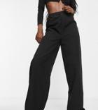 Missguided Tall Tailored Wide Leg Sweatpants Set In Black