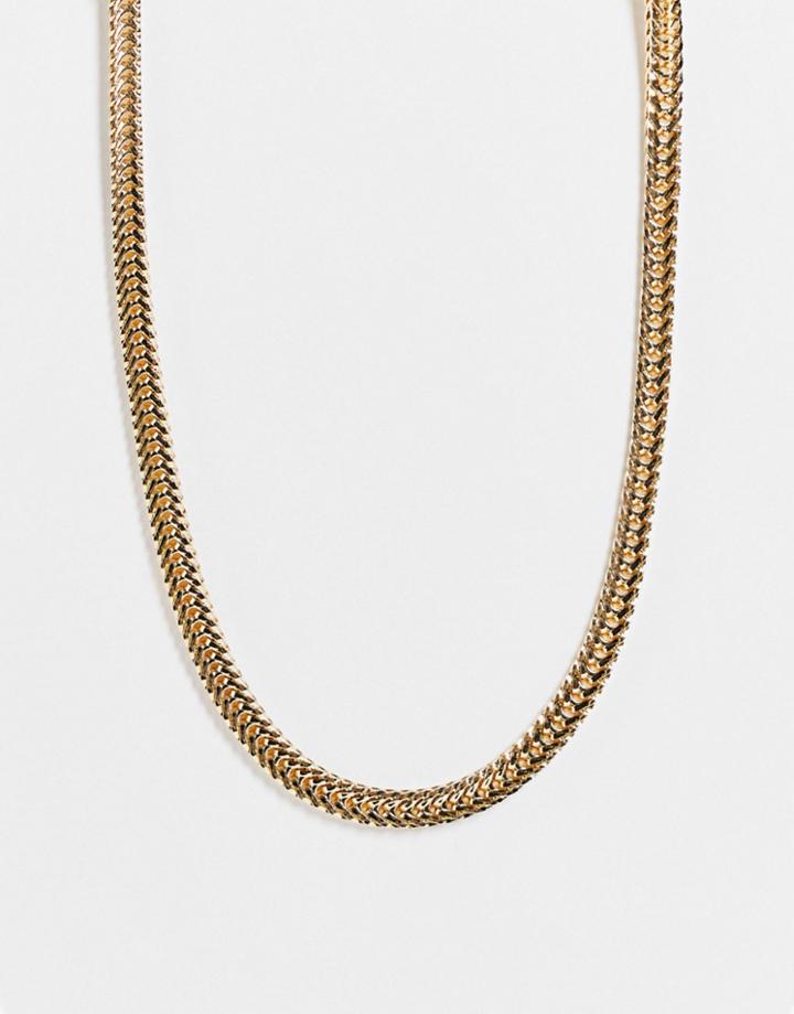 Designb London Flat Chunky Chain Necklace In Gold