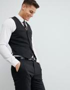 Asos Design Slim Vest In Charcoal - Gray