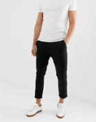 Asos Design Super Skinny Cropped Chinos In Black - Black