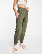 Pieces Sonni Slim Fit Sweatpants In Khaki-green