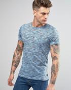 Blend Slim Melange Stripe T-shirt Provincial Blue - Blue