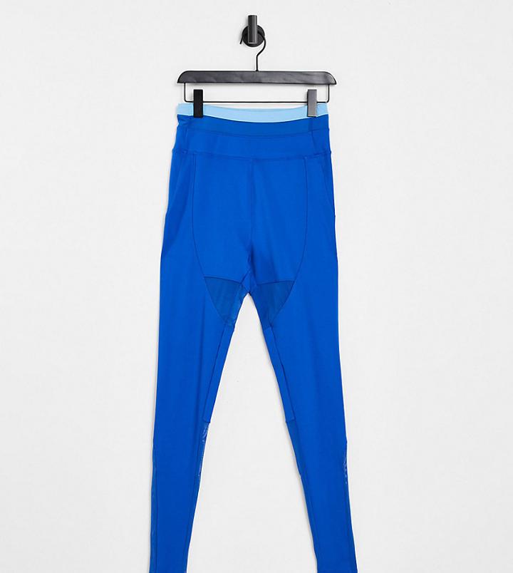 Asos 4505 Tall Mesh Panel Detail Legging-blues
