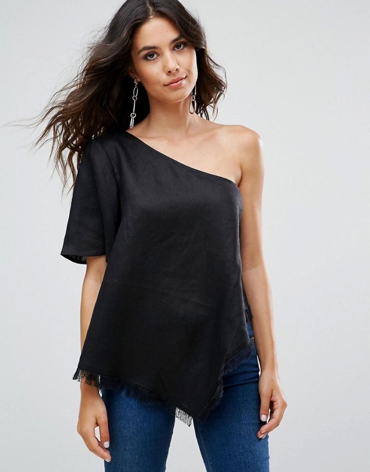 Isla Marimba One Shoulder Top - Black