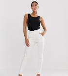 Parallel Lines Skinny Pants With Zip Ankle-white