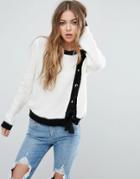 Asos Sweater With Lace Up Front - Cream