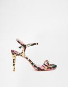Faith Liberty Multi Leopard Print Heeled Sandals - Multi