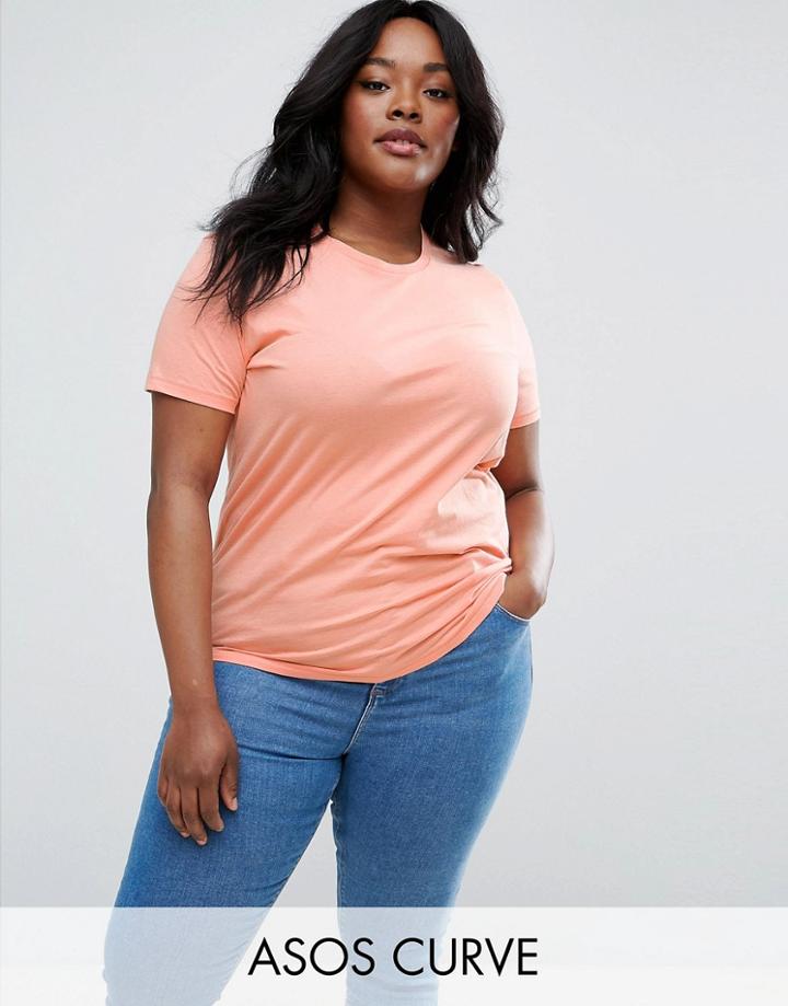 Asos Curve Crew Neck T-shirt - Orange