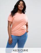 Asos Curve Crew Neck T-shirt - Orange