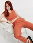 Urban Bliss Set Knitted Crop Top In Orange