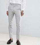 Heart & Dagger Slim Wedding Suit Pants In Linen Texture - Gray