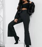 Collective The Label Petite High Waist Tailored Pants In Black