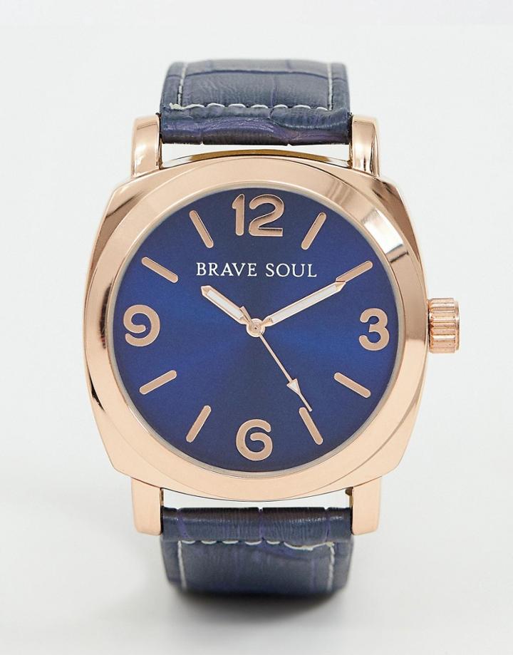 Brave Soul Mens Watch With Navy Strap And Dial - Blue