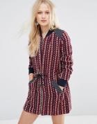 Hazel Zip Front Printed Dress - Red