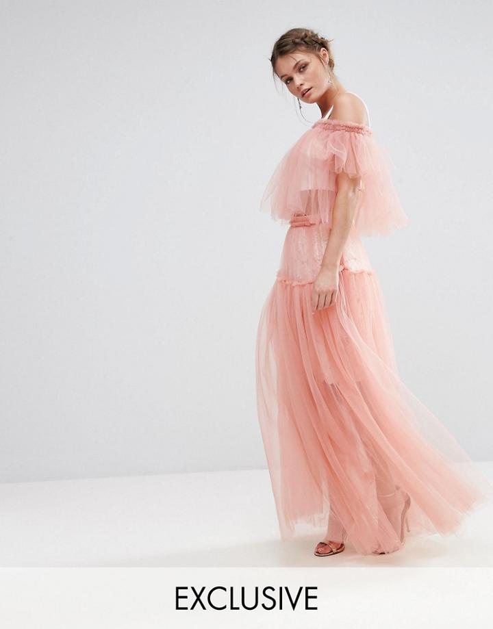 True Decadence Tulle Maxi Skirt - Pink