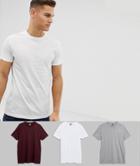 Asos Design 3 Pack T-shirt With Crew Neck Save - Multi