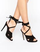 Truffle Tie Ankle Rita Heeled Sandals - Black