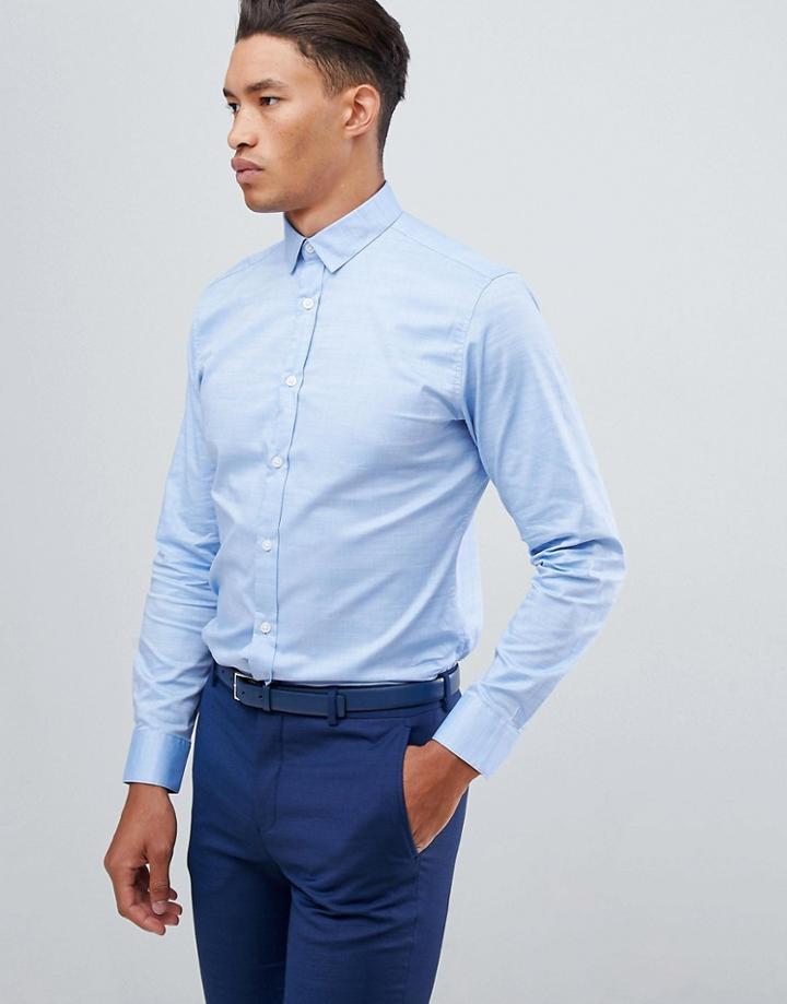 Selected Homme Smart Shirt In Slim Fit With Fleck Print - Navy