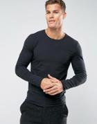 Selected Homme Long Sleeve Top In Jersey - Black