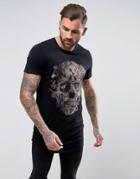Religion T-shirt With Animal Skull Graphic - Black