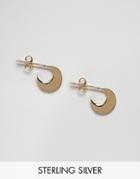 Fashionolgy Gold Plated Disc Earrings - Silver
