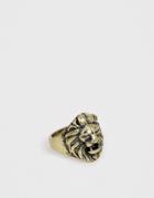Icon Brand Lion Head Ring In Gold - Gold