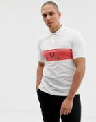 Fred Perry Panel Logo Polo In White - White