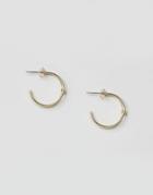 Pieces Amina Double Band Mini Hoop Earrings - Gold